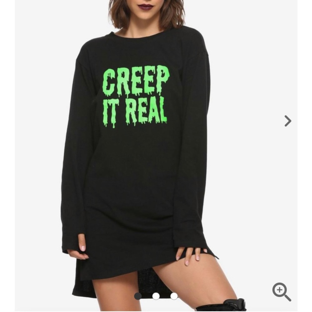 Creep it Real Long Sleeve T-Shirt Dress